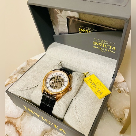 $700 INVICTA Specialty Mechanical Silver Skeleton Dial Men's Watch 23537